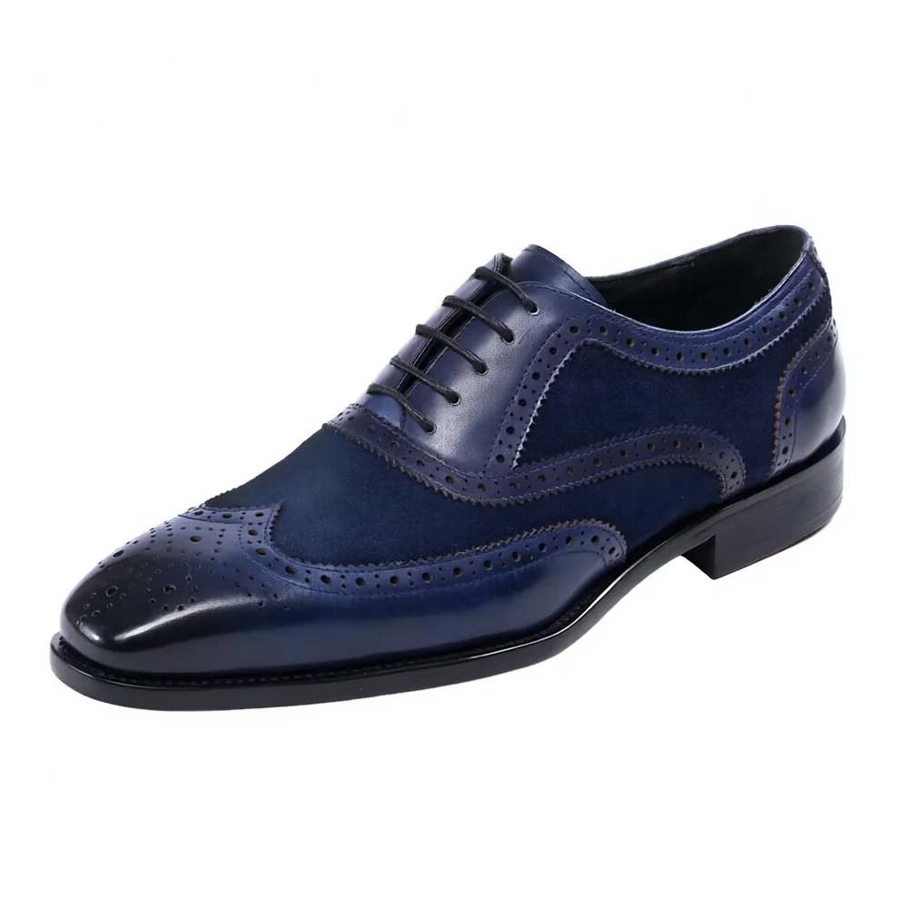 High Quality Men's Genuine Leather Dress Shoe Classic Brogue Style Lace up Formal Suits for Business Wedding Party Office Shoe