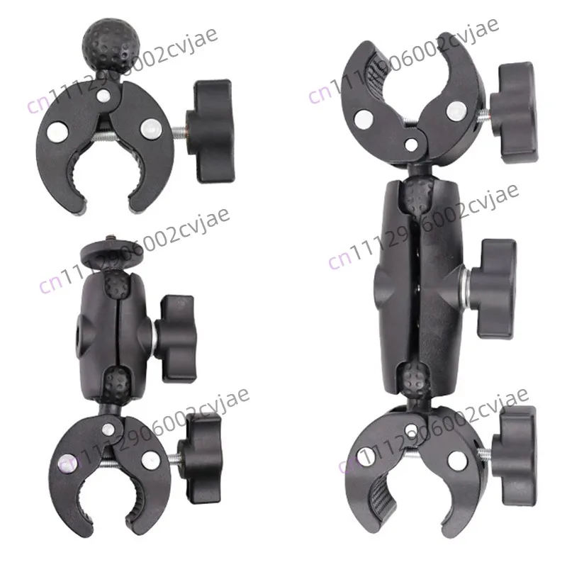 Action camera holder Double-head powerful clip Riding auxiliary fixing clip Selfie stick Crab clamp Ball head Universal bracket