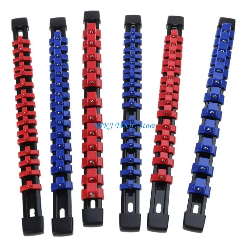 

L8RC 6Pcs ABS Socket Wrenchs Holder Adjustable Finisher 1/4 3/8 Storage Stand