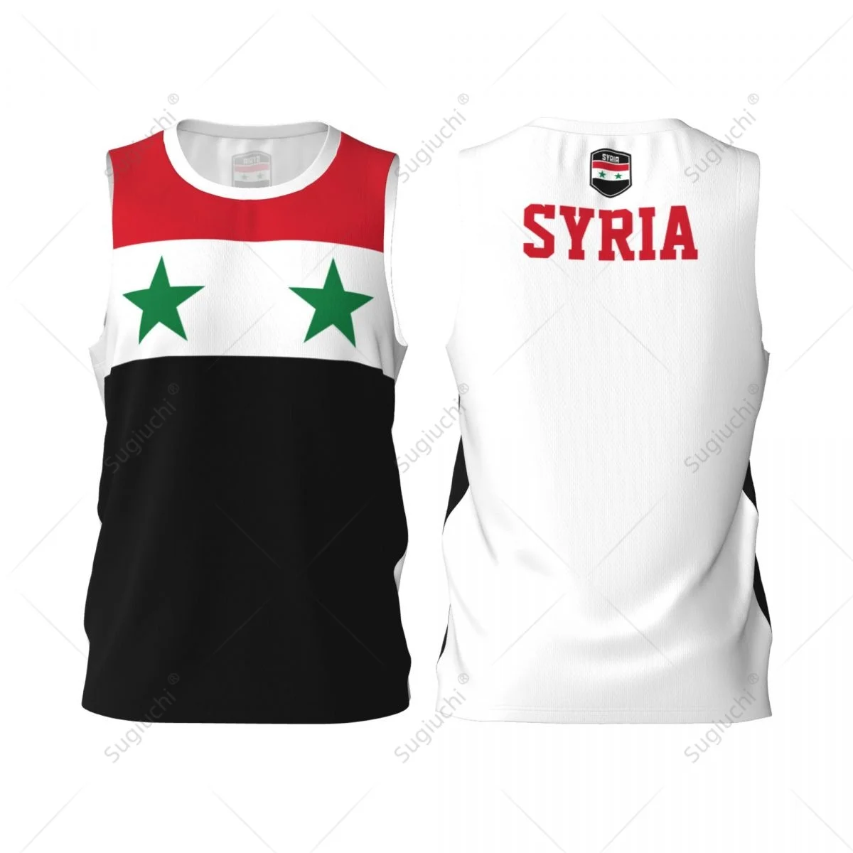 Syria Flag Men Basketball Sports Jersey Running Fitness Multifunction Sleeveless tshirt Exclusive Custom Name Nunber