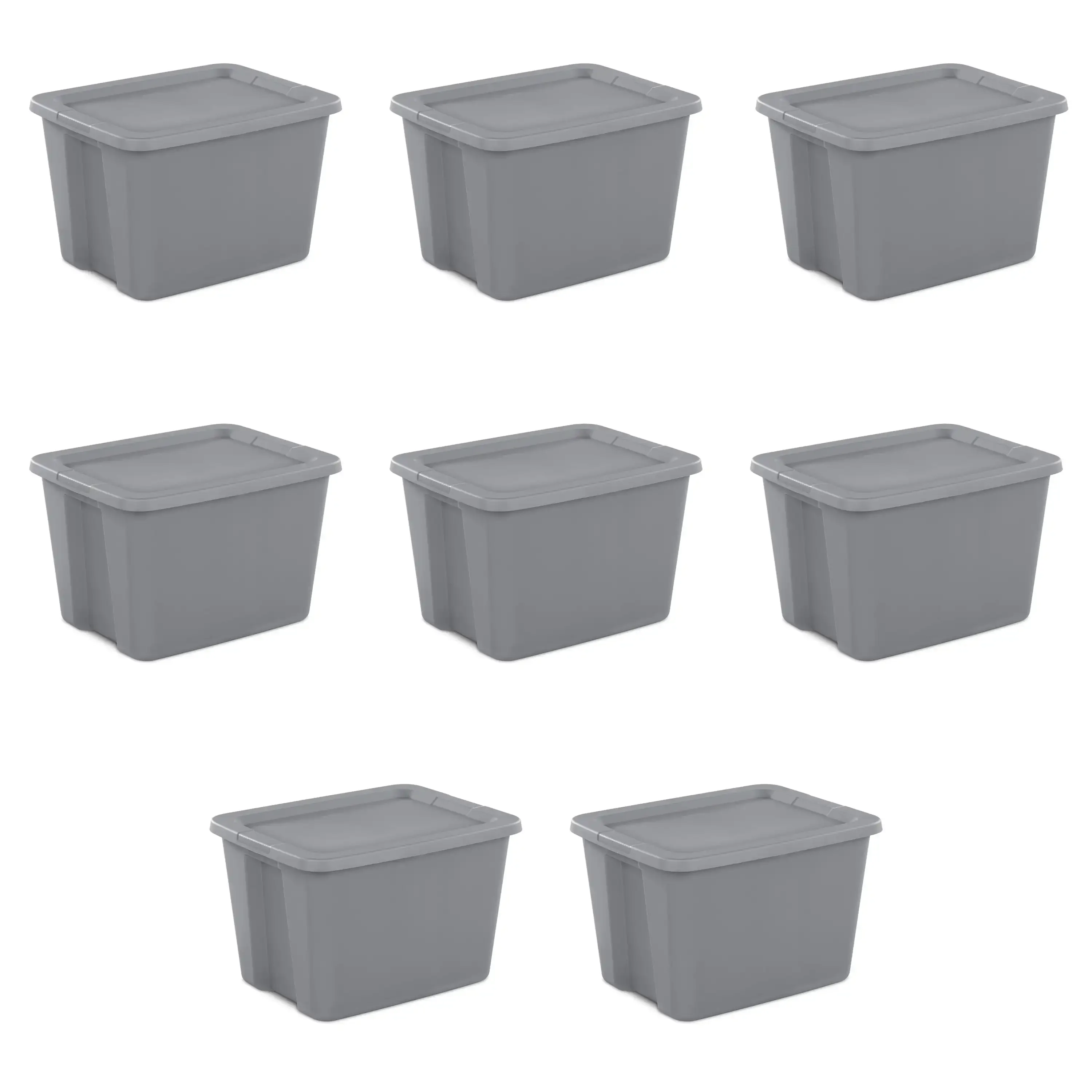 

18 Gallon Tote Box Plastic, Set of 8, Storage Organizer