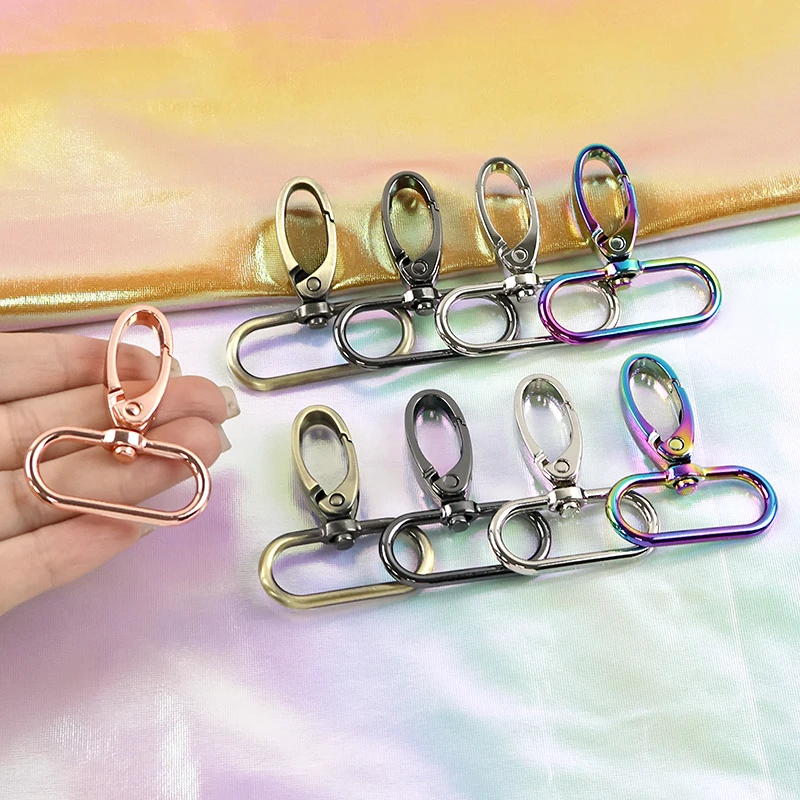 

50Pcs 20-38mm Colored Metal Buckle Rotating Lobster Hook Handbag Shoulder Strap Clasp Keychain Buckles DIY Hardware Accessories