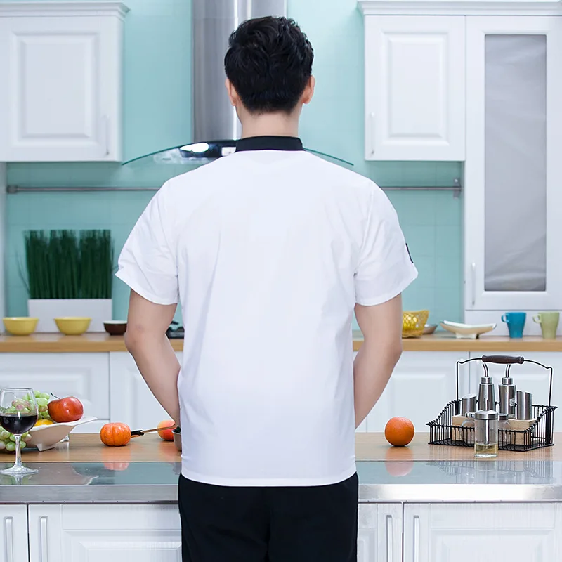 Fornitura all'ingrosso uniforme da cuoco a maniche corte vestiti estivi Catering ristorante cucina abiti da lavoro negozio di torte da uomo e da donna