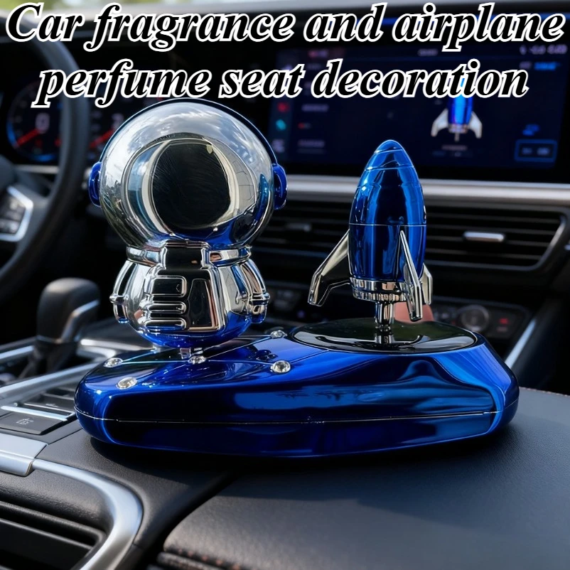 For Cars Solar Powered Rotating Astronaut Rocket Creative Air Freshener Interior Perfume Decor Novelty Car Accessories Gift Part