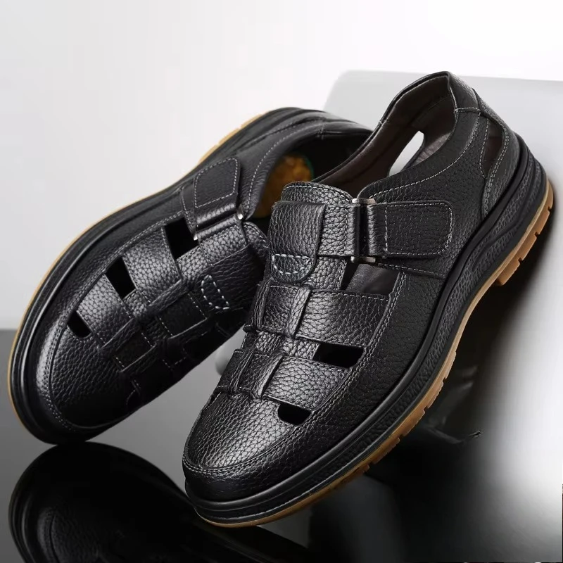 

Мужские сандалии, летняя дышащая повседневная обувь, модная рабочая нескользящая обувь