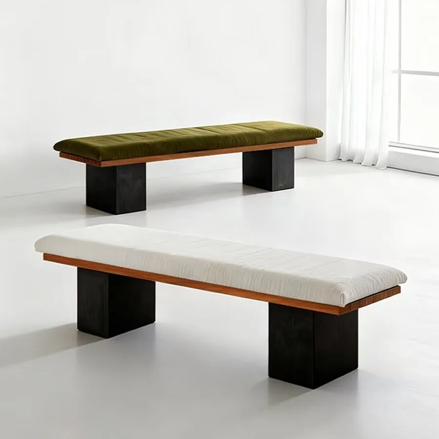 

Nordic creative designer ash wood sofa stool living room minimalist shoe bench