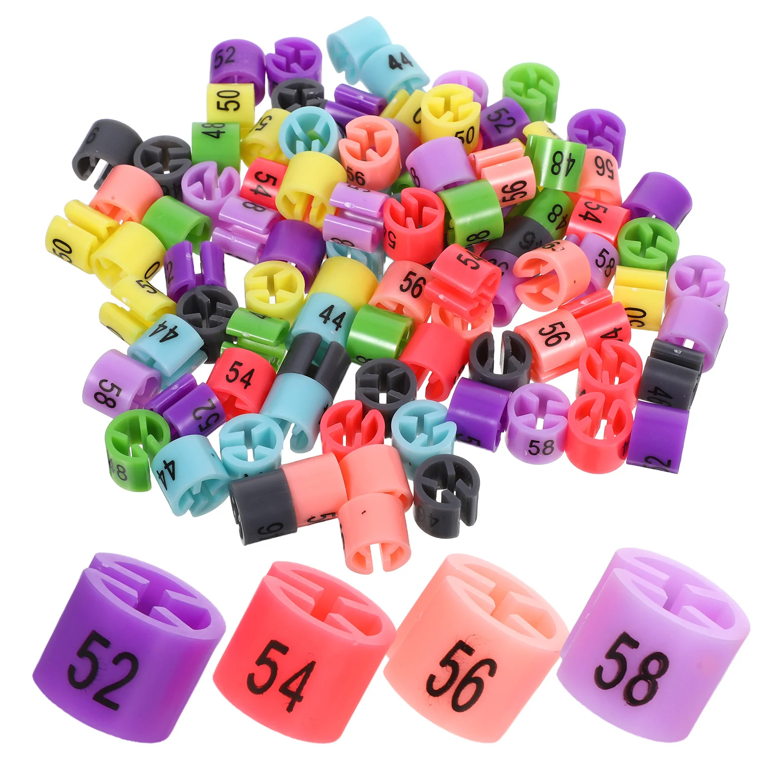 

80pcs Plastic Size Rings Clothes Hanger Markers Colorful Number Tags Sturdy Garment Sorting Retail Store Wardrobe Organizer Easy