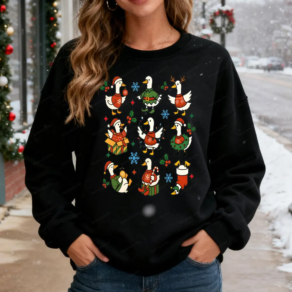 Ganso natal hoodie apenas uma ganso alegre moletom natal ganso pato feminino camisola engraçado natal feriado moletom