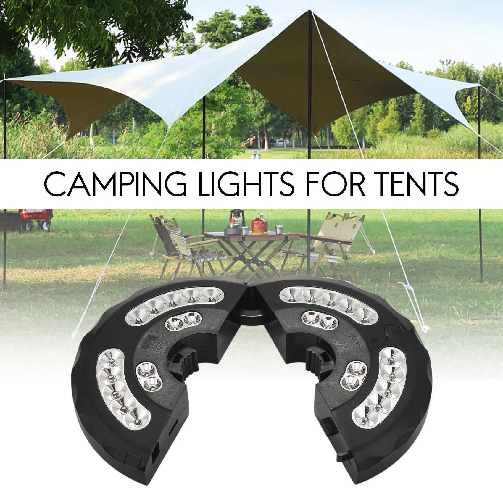 AAAF مظلة ضوء، مظلة حديقة ضوء قابلة للشحن USB بطارية تعمل بالطاقة اللاسلكية مظلة القطب الخفيفة #3