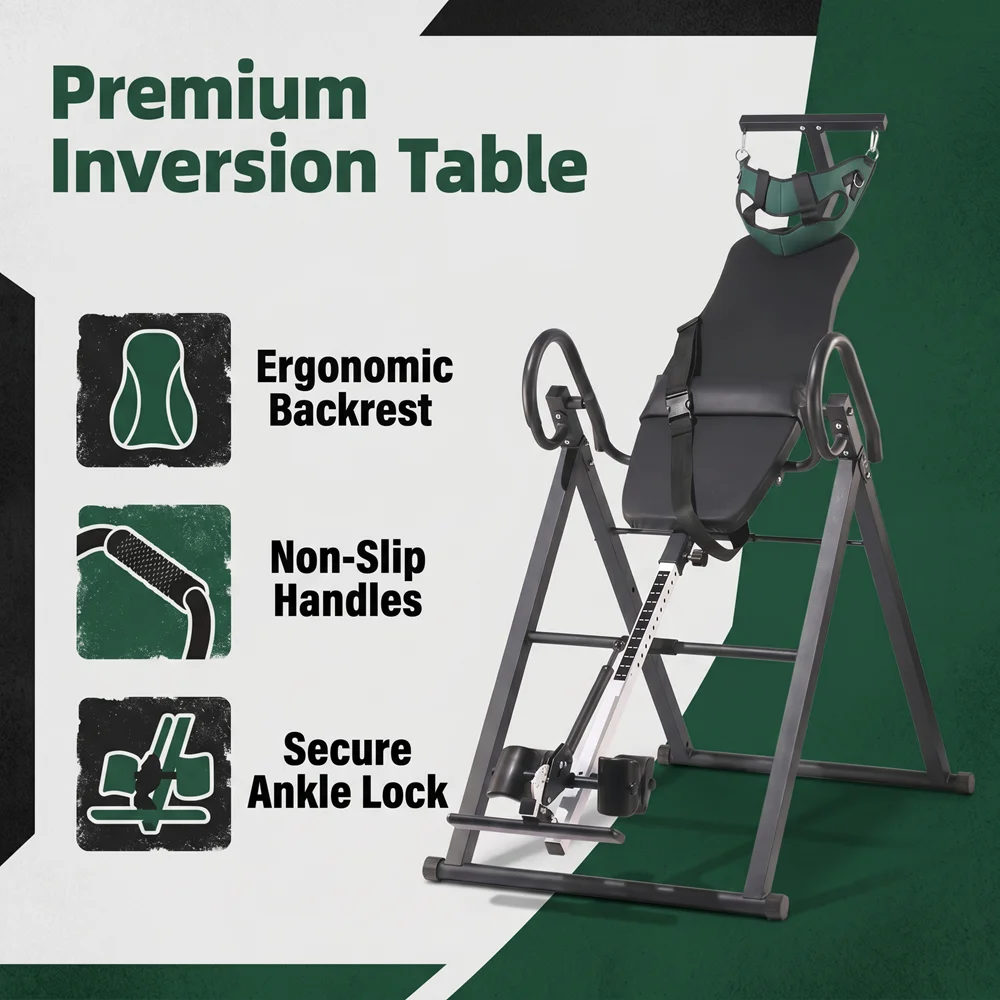 Commercial Grade Foldable Back Pain Relief Physical Therapy Equipment Inversion Table