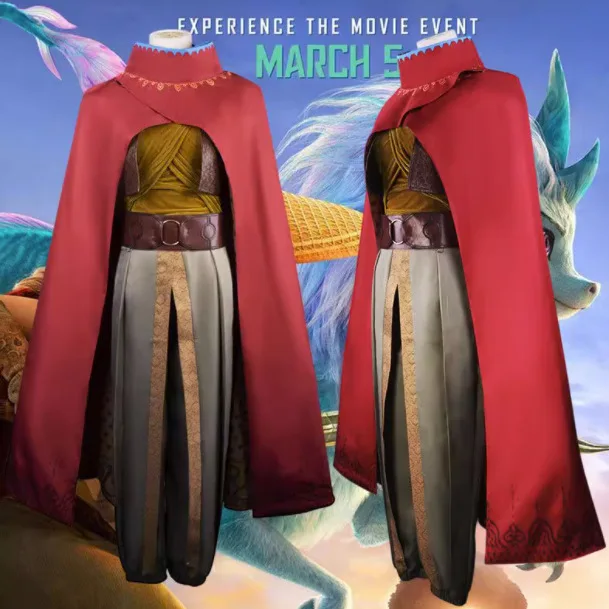 

Raya From The Movie "Raya And The Last Dragon" Cosplay Costume Set, Including Cloak, For Women.