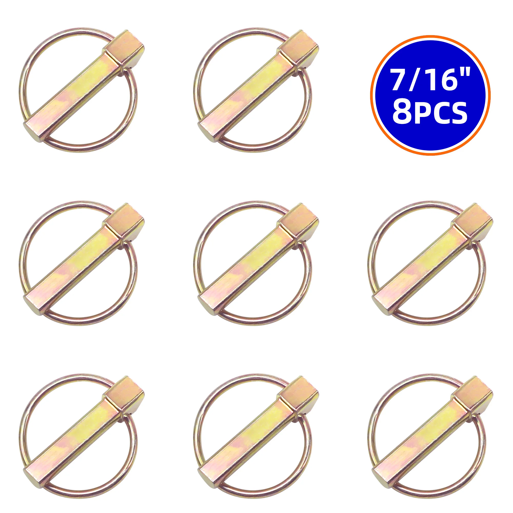 8PCS O-shape Lynch Pin Heavy Duty Steel Coupler Latch Ring Clip 1/4" 3/16" 5/16" 7/16" O Ring Round Arch Towing Hitch Hook Boat image 4