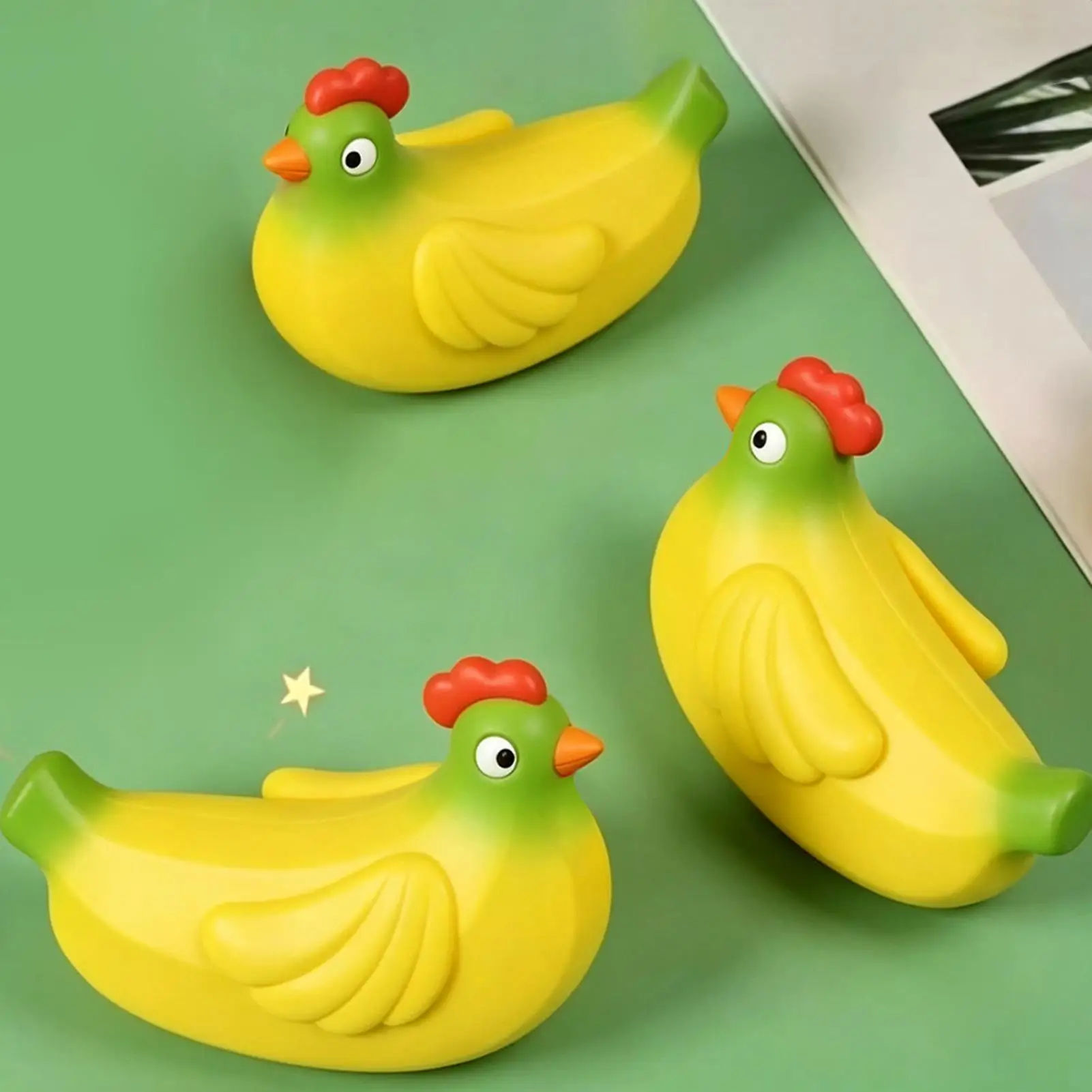 Squeeze Toys Soft Banana Chicken Rubber Relief Sensory Games Food Finger Fidget Stress Toy For Women Men Girls Boys Home Office
