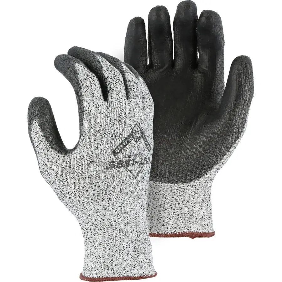 

CutLess Korplex Glove with Polyurethane Palm 1 Dozen MED 13 Gauge Liner, ANSI A2, Lightweight Comfort, Breathable, Gray Gray for