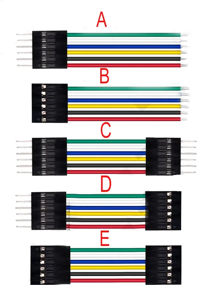 10PCS DuPont 2.54mm single row color terminal wire 2p3p4p12p single and double head female to female/male to female/male to male