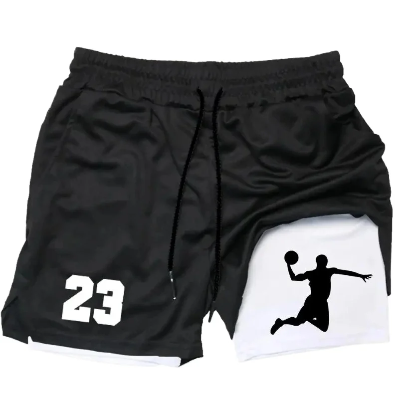 Men's Fitness Training 2-in-1 Shorts Summer Y2k Loose Casual Double-layer Gym Jogging Beach Sports Towel Loop Stretchy Athletic