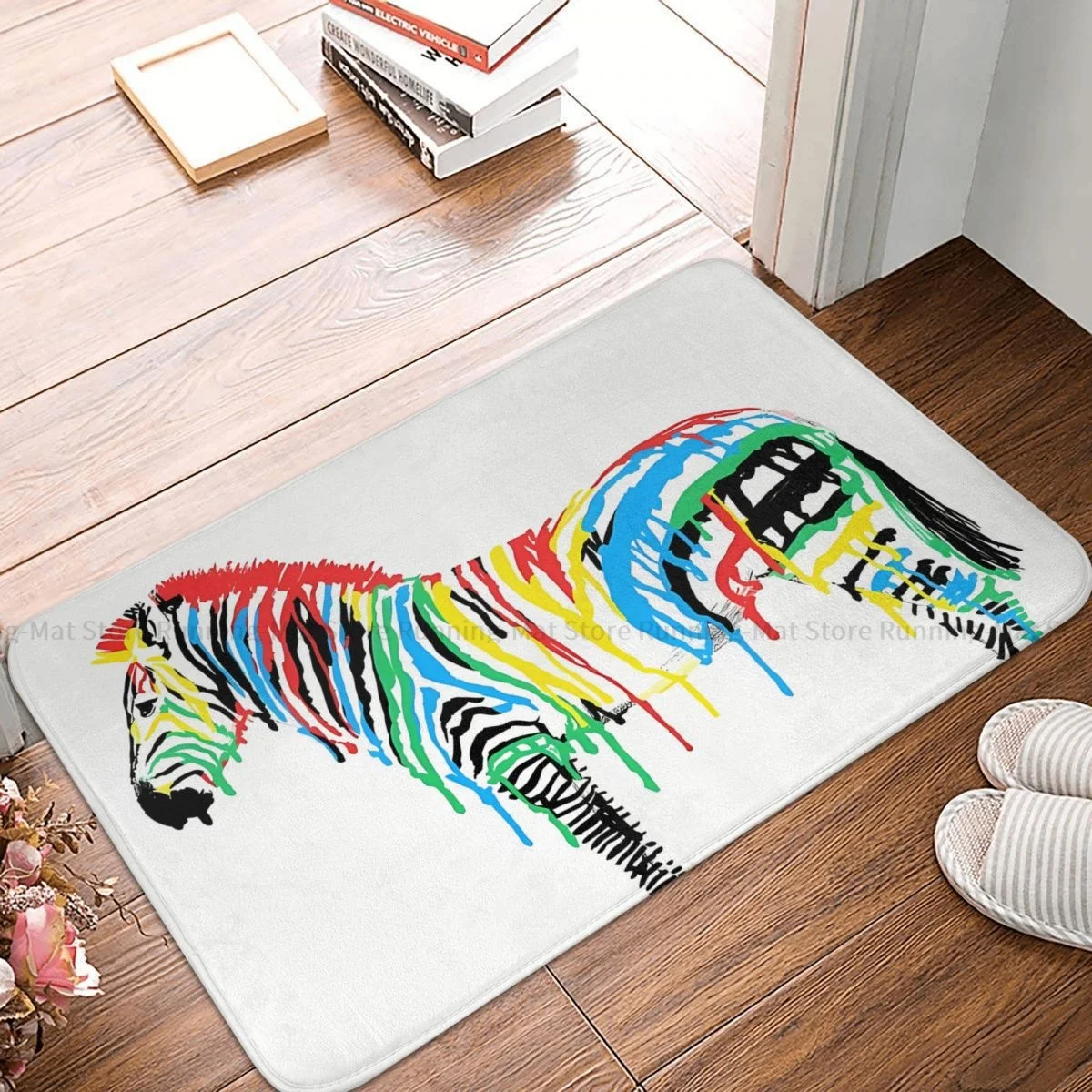 

Anti-Slip Doormat Living Room Mat Zebra Fresh Paint Hallway Carpet Entrance Door Rug Home Decor