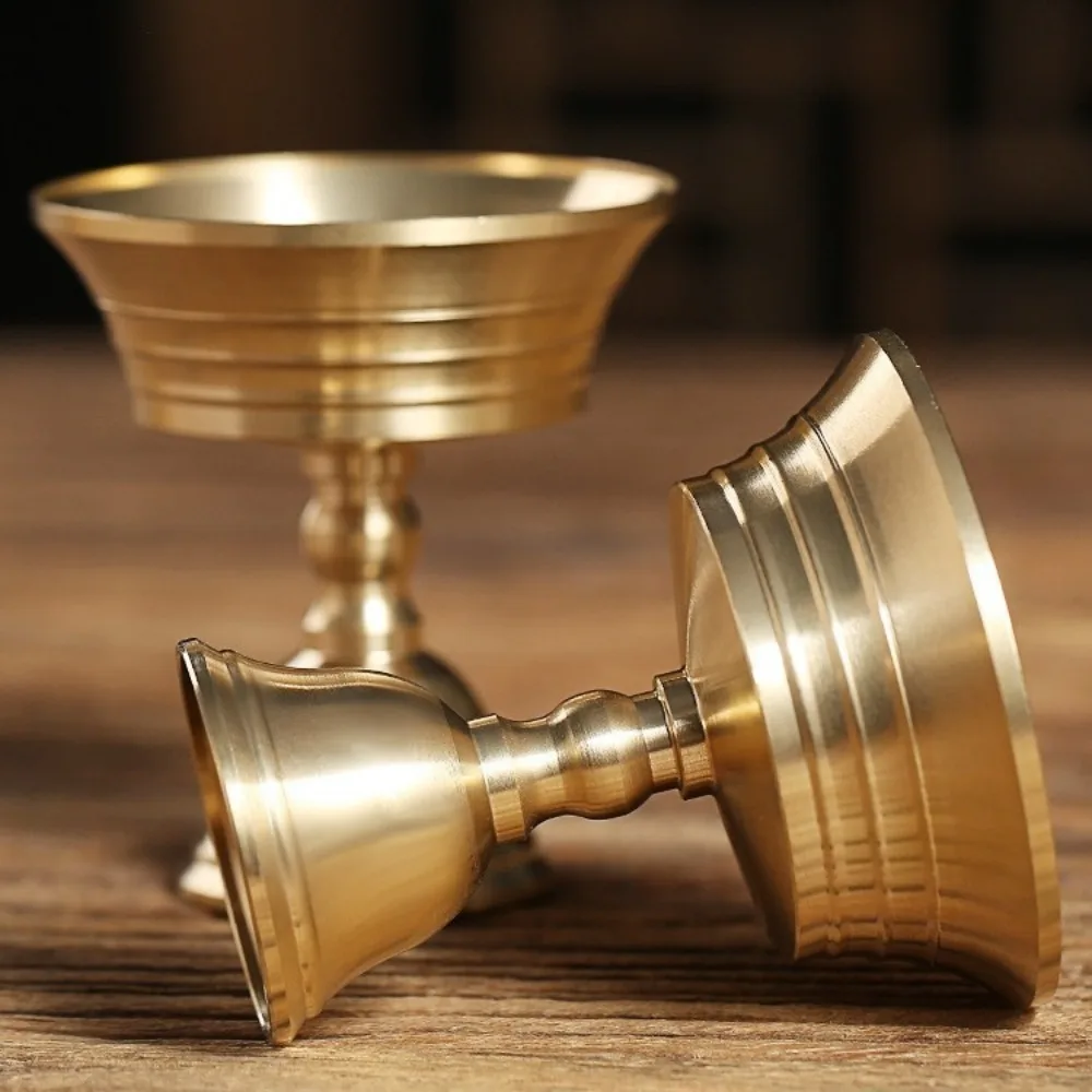 1PC Candle Holder Ghee Lamp Holder Butter Brass Oil Lamp Buddhist Supplies Metal Decor Ornaments