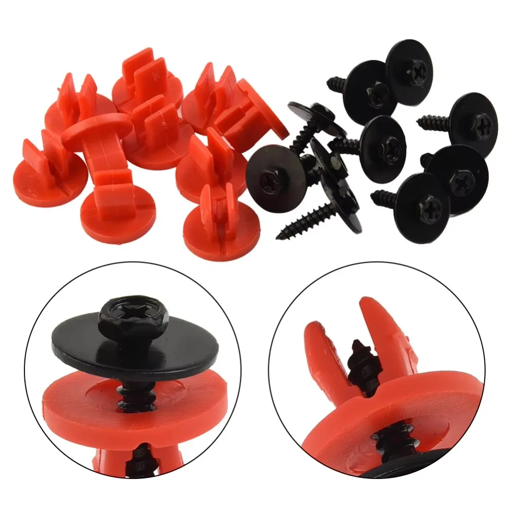 20PCS (10 Sets) Engine Undertray Fastener Kit with Screws, Chassis Cover Retaining Clips Fit for Ford Focus Mondeo Mk2