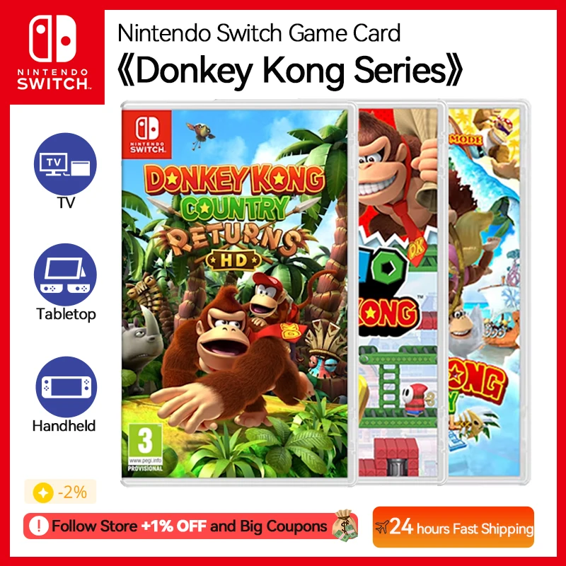 Donkey Kong Series Nintendo Switch Game Deals Physical for Nintendo Switch OLED Nintendo Switch Lite Nintendo Switch Game Cards