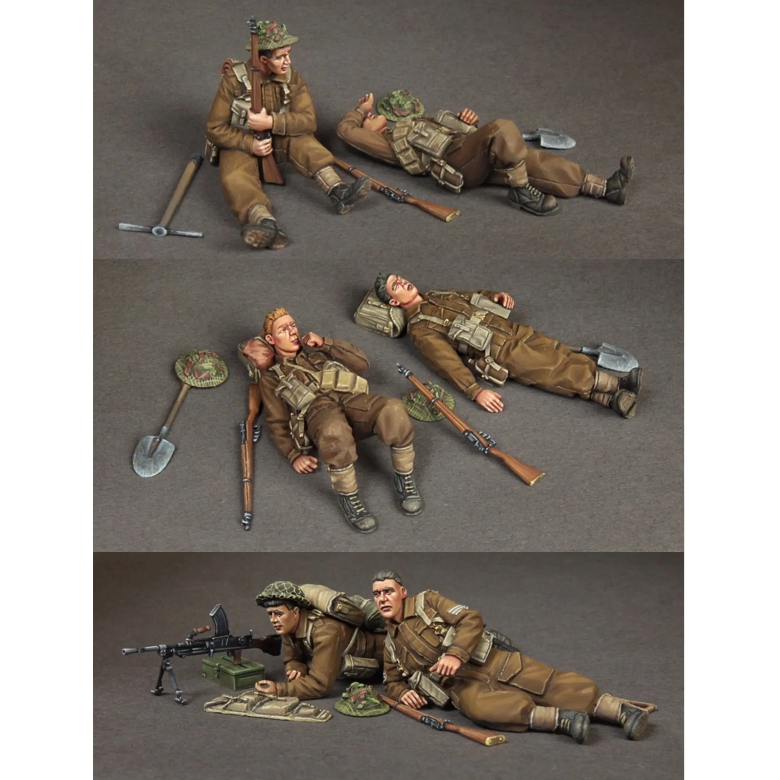 1/35 Male Soldier Figure GK Military Theme (Six People) Resin Model Unassembled and Unpainted Kit Self-erecting Painting DIY