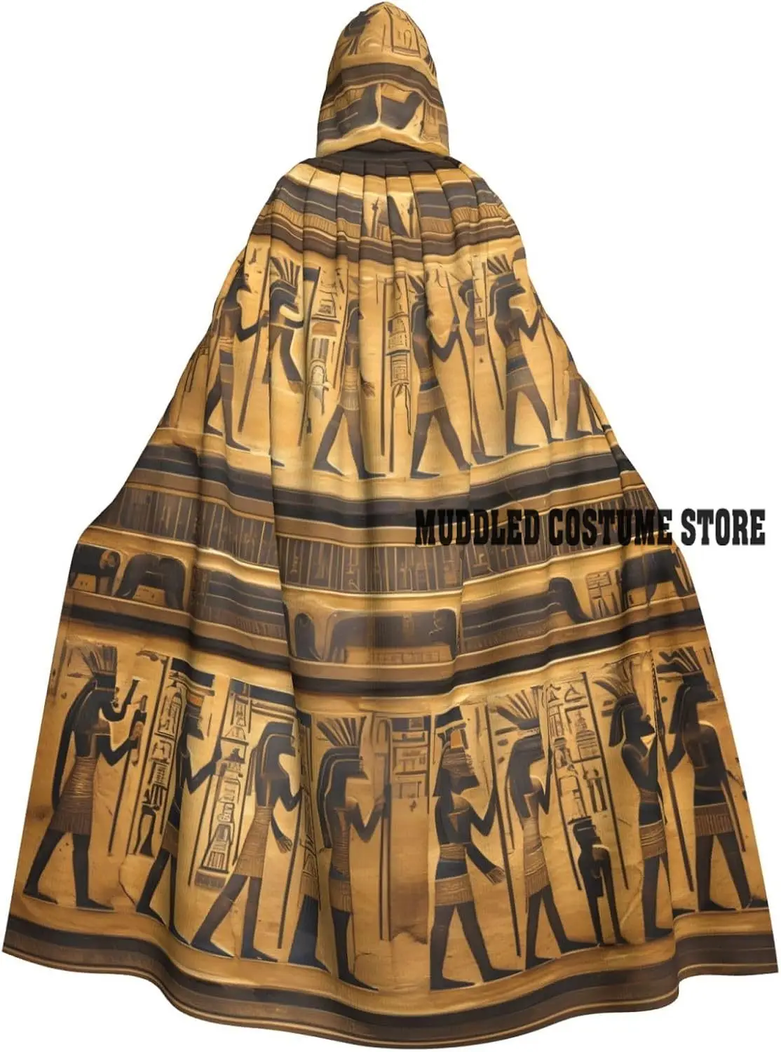 

Unisex Robes Capes Adult Egypt Hieroglyphics Print Hooded Cloak for Cosplay Halloween Carnival Costumes