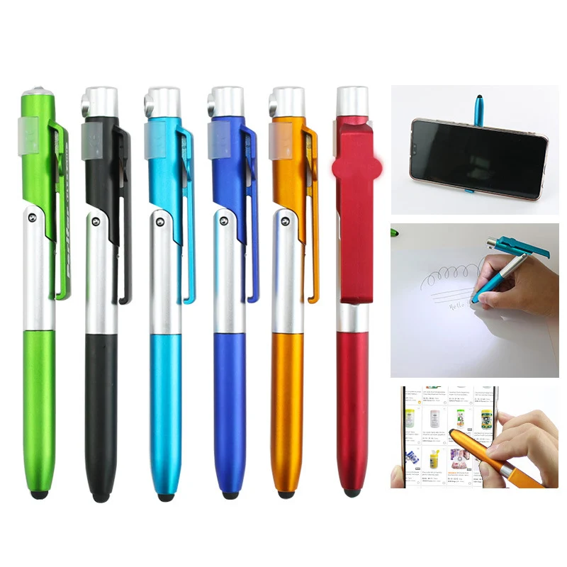 1PC Ballpoint Pen Multifunctional  LED Light Folding for Phone Holder Night Reading Homework Student Pen School Stationery Pen