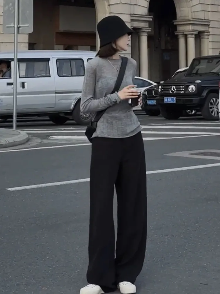 2025 Primavera/Autunno New Fashion Maglione di lana Pullover lavorato a maglia da donna Allentato O-Collo Versione coreana Top a maniche lunghe Abbigliamento femminile