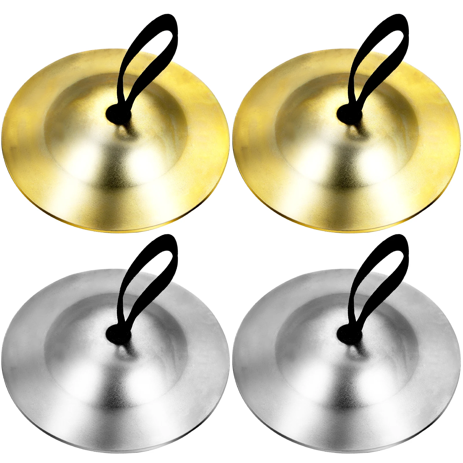 

2Pairs Brass Finger Cymbals Small Percussion Instrument Belly Dance Accessory Kids Musical Cymbals Durable Copper Zills Kids