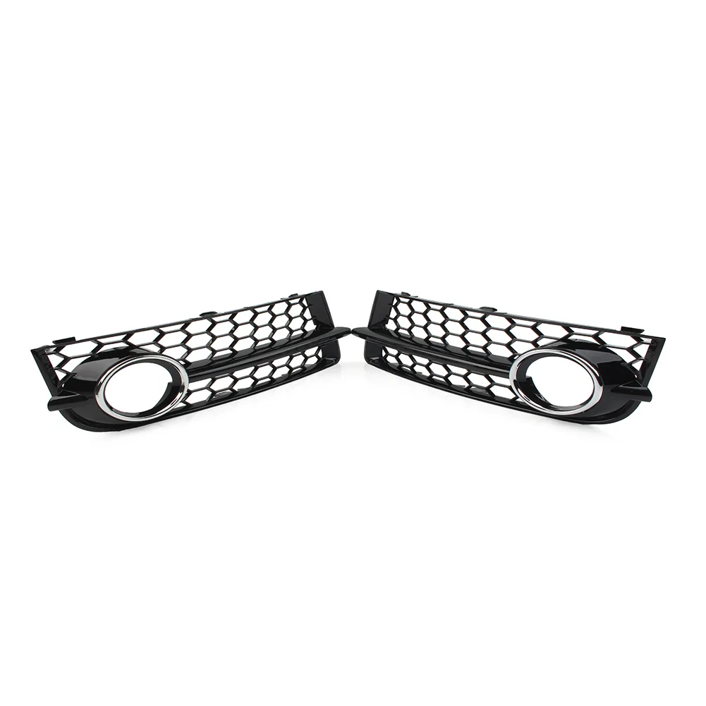 Glossy Black Car Front Bumper Honeycomb Mesh Fog Light Grille Cover For Audi TT 8J 2006 2007 2008 2009 2010 2011 2012 2013 2014