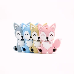 Silicone Mini Fox Baby Pacifier Pendants Food Grade Silicone Bead Rodent Animal Baby Teether Tiny Rod Children's Goods Toy