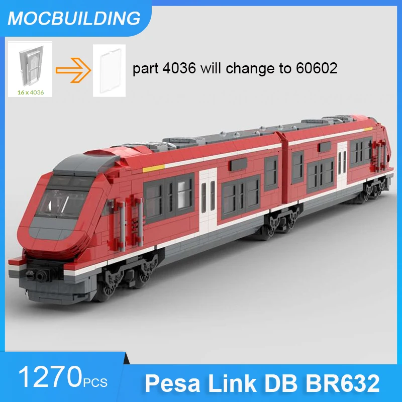 MOC Building Blocks Pesa Link DB BR632 Model DIY Assemble Bricks Train Series Educational Creative Collection Toys Gifts 1270PCS