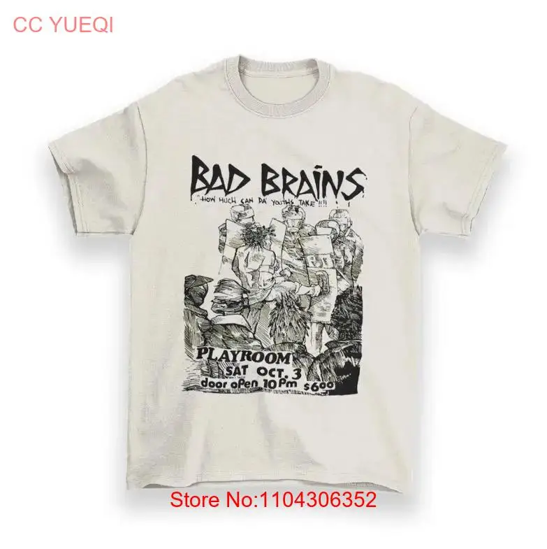 Bad Brains Vintage Flyer Gold Creme Unisex T-Shirt, Playroom Shirt long or short sleeves