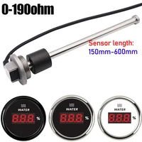 Medidor de nivel de agua Digital de 0-190 Ohm resistente al agua + Sensor de nivel de agua de 150-600mm con retroiluminación roja 9-32V para yate barco marino coche