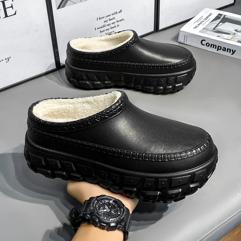 زوجين نمط الرجال والنساء باوتو نعال من القطن الشتاء المخملية سميكة سوليد عدم الانزلاق الدافئة حقيبة مضادة للماء كعب أحذية قطنية #2