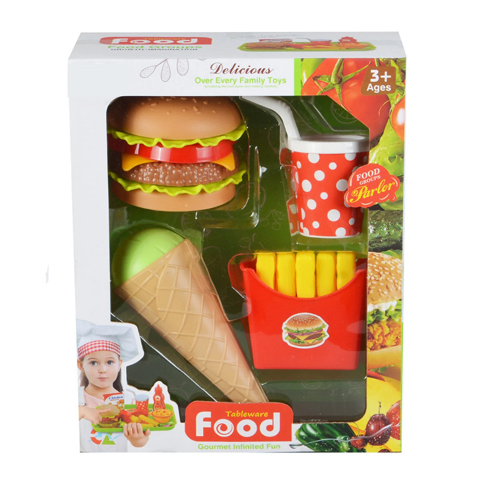 Simulatie Burger Set Speelgoed Doe alsof je kookt Voedsel Speelrekwisieten voor kinderen