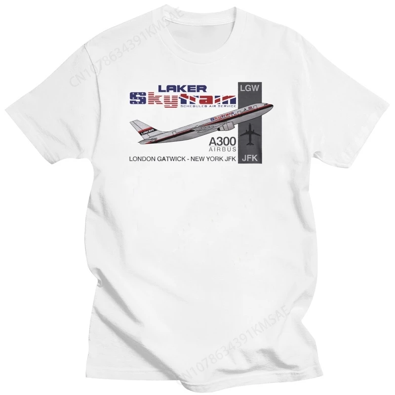 New Fashion Brand T Shirt Fashion Retro Flight - Laker Airbus A300 London - New York Design t shirt making Tee shirts