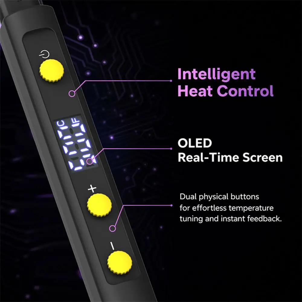 Adjustable Temperature USB Soldering Iron Speed Heating Digital Display Electric Iron Solder Cordless Type-c Charging