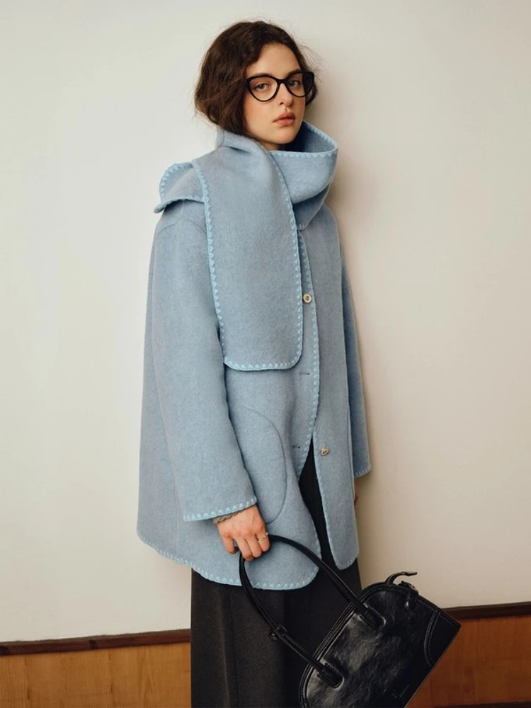 OLrain 女性ウールジャケット 2025 秋冬ロングコート暖かいシングルブレストアウターエレガントな女性服 GO57QS001301