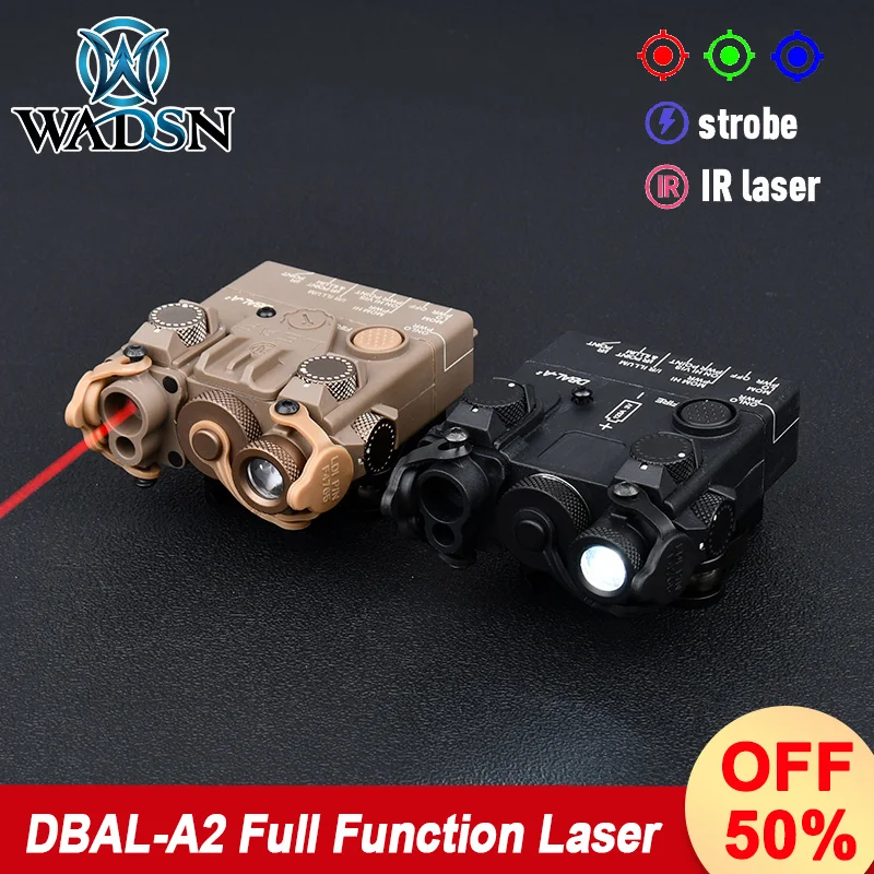 Tactical Airsoft DBAL-A2 Red Dot Green Blue Indicator IR Ray White LED Flashlight Strobe Weapon Gun Fit 20mm Rail Hunting Laser