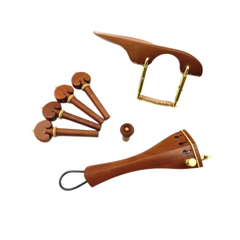 1 set  jujube wood violin accessories parts fittings 4/4,Tailpiece+Tuning pegs+Endpins+Chin rest/Chin Holder