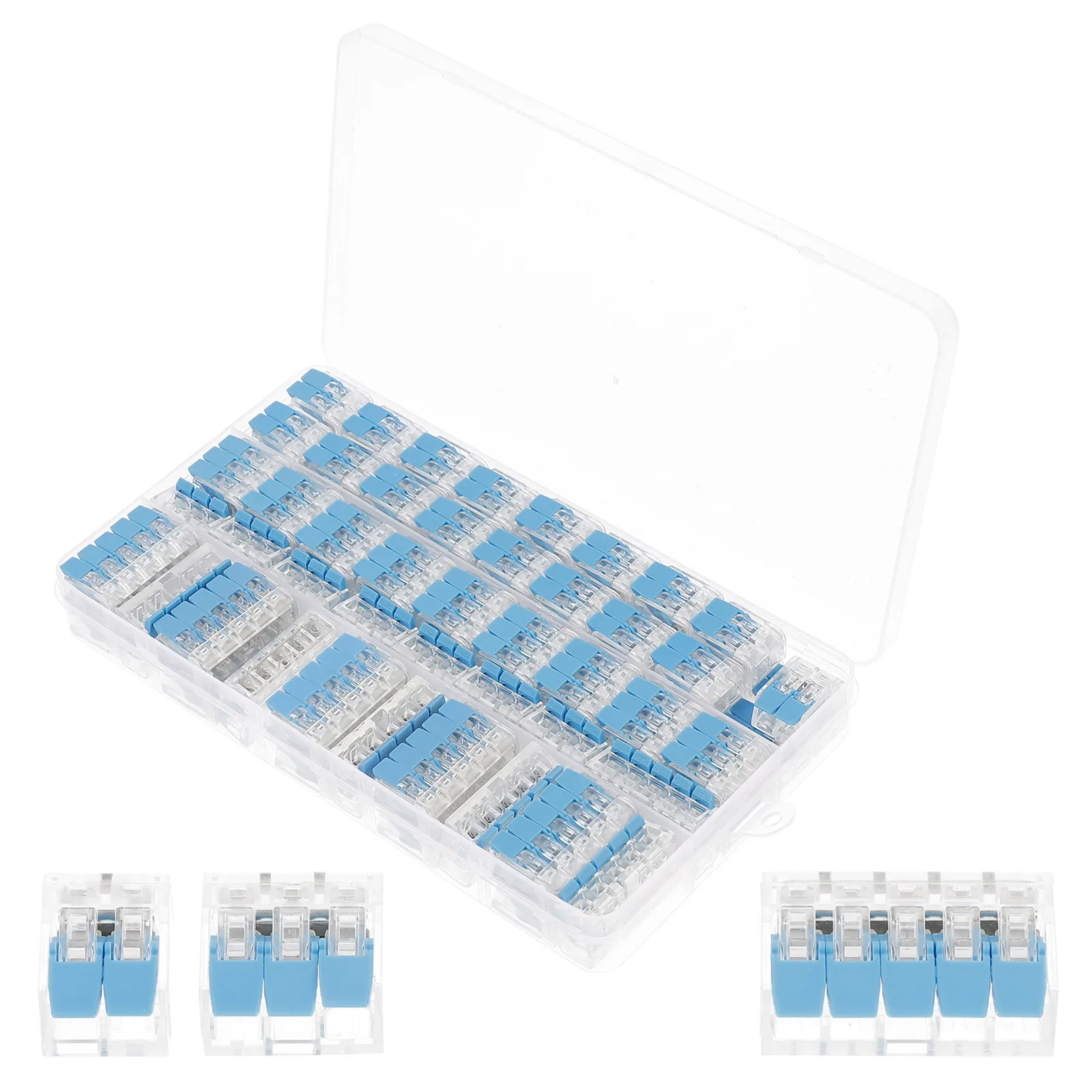 75Pcs Lever Wire Connector Set Premium Electrical Wire Connectors Transparent Cover for Lighting Fixtures