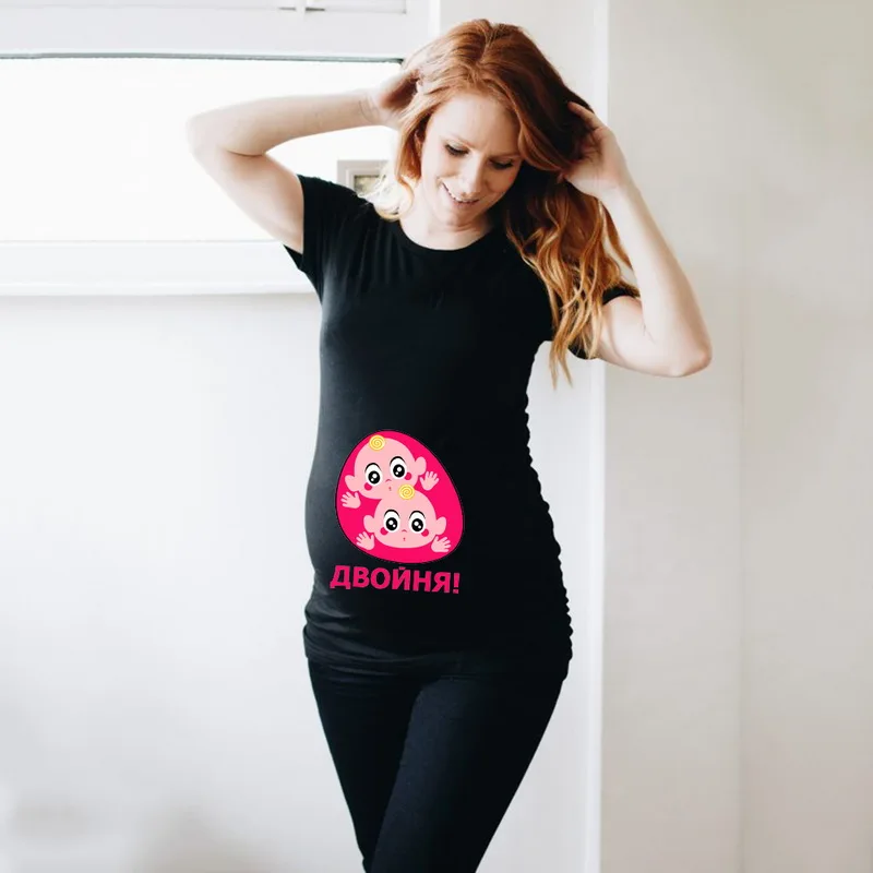 Camiseta de embarazo para mujer, ropa bonita con estampado de bebé, camisetas de maternidad para mujer, camisetas de verano para bebé