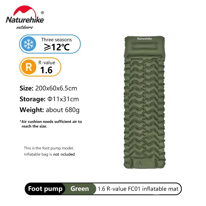 Naturehike Opblaasbare Matras Camping Matras Ultralicht Buiten Slaapkussen Opklapbed Wandelen Slaapmat