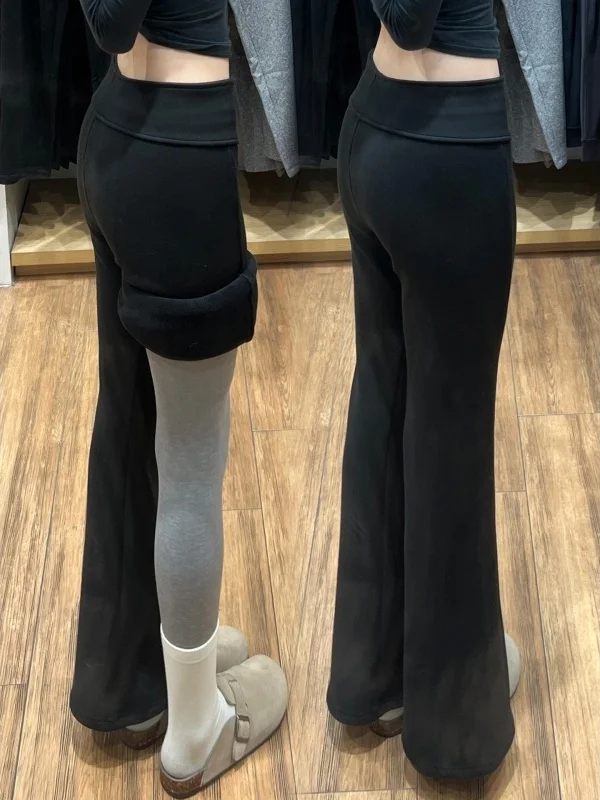 Bla Lulu Fce Gefütterte Schlaghose Damen Herbst Winter Thiened Drapey Yoga Sport Jogger Kleine Größe Freizeithose