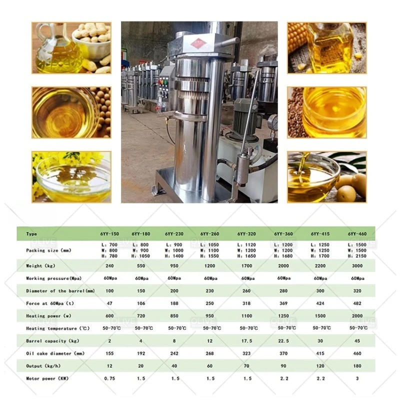 Commercial hydraulic press Hemp oil extractor Olive oil cold press