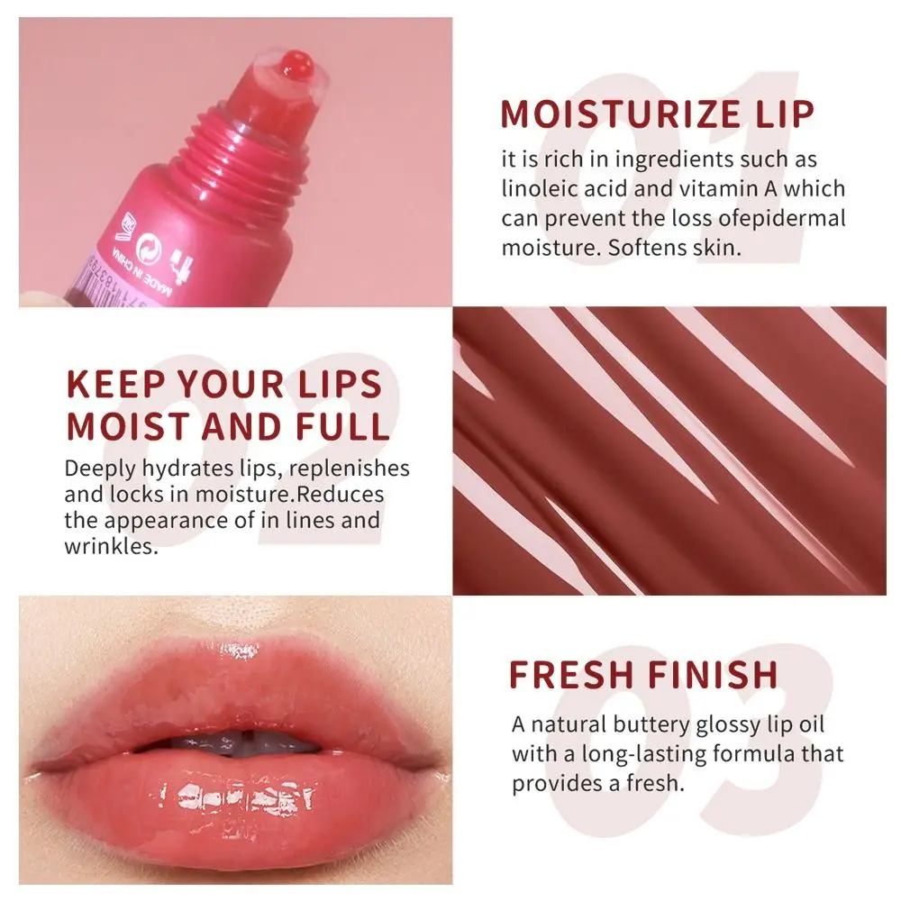 Draagbare waterdichte lipgloss vloeibare hydraterende lippenbalsem glanzende getinte heldere lipglazuur voor damesmake-up
