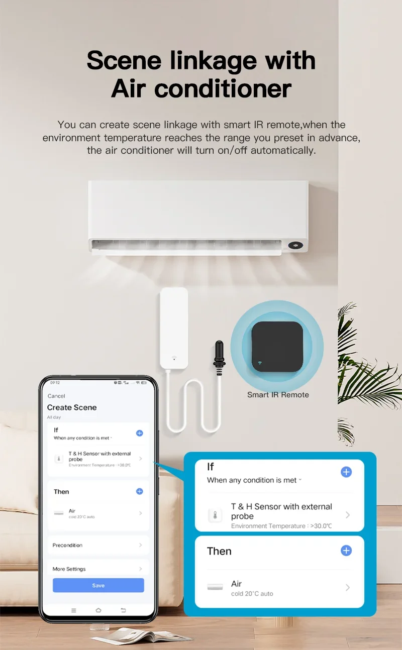 Tuya WiFi مستشعر درجة الحرارة والرطوبة مع مسبار خارجي مقياس الرطوبة اللاسلكي مراقب التطبيق لخزان الأسماك الثلاجة #4