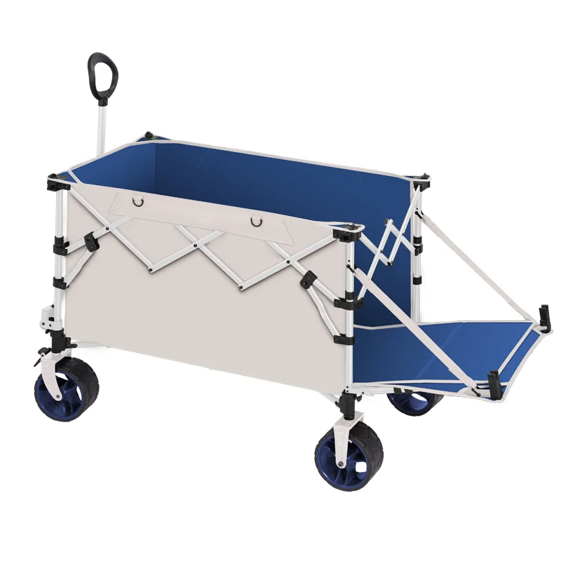 Folding Camping Trolley Wheels Folding Carriage 330lbs Carbon Steel Black Heavy Duty Trolley Picnic Transporter Outdoor Shopping