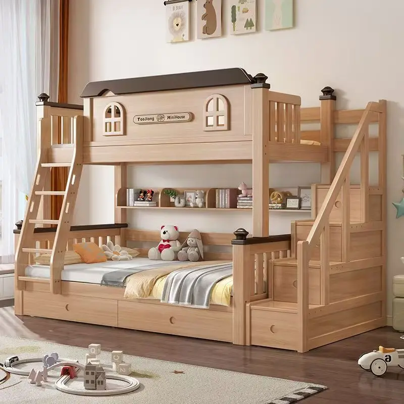 Child and mother bed can be split, child and mother bunk bed, household high and low bunk bed